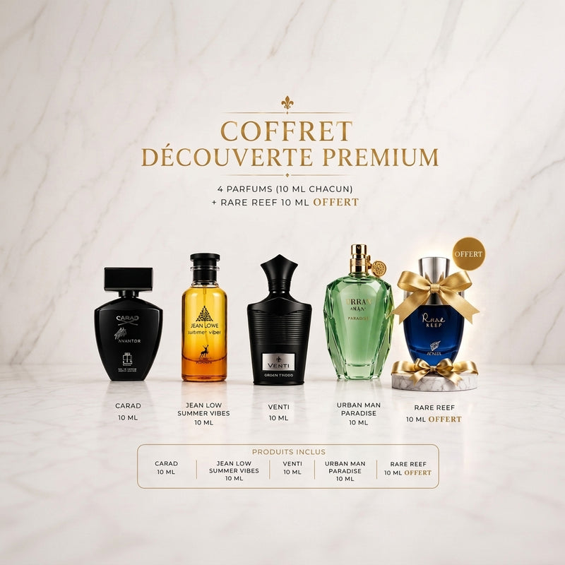 4 Parfums (10 ML chacun) + Rare Reef 10 ML OFFERT ✨